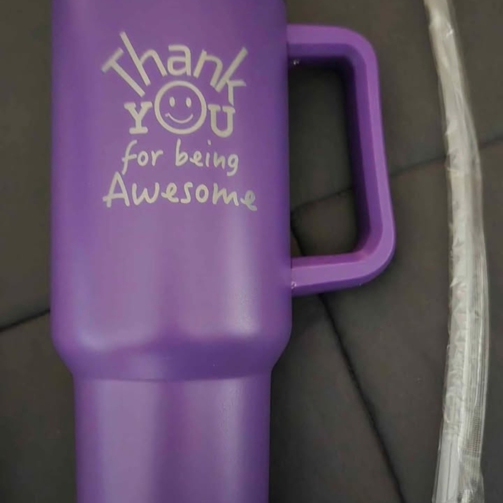 Vibrant Purple Motivational Tumbler with Handle